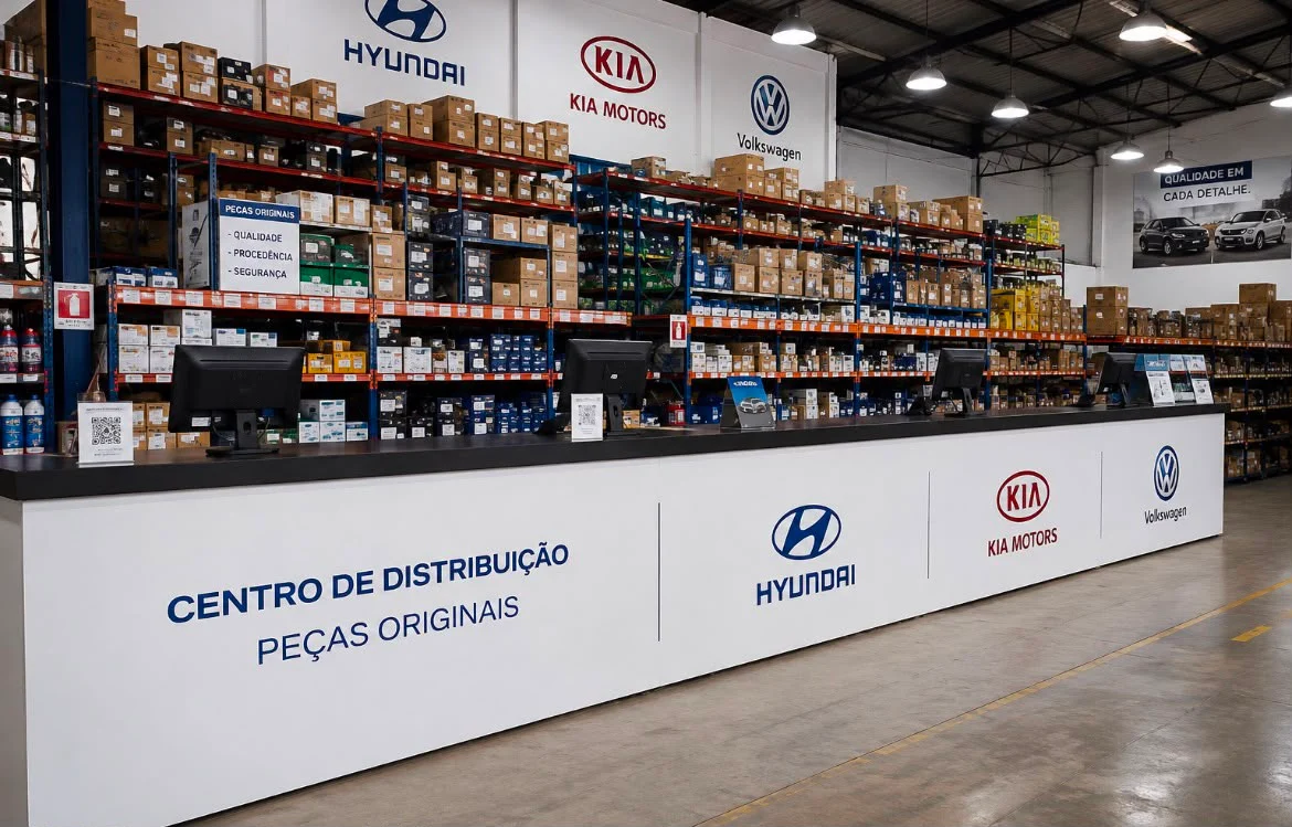 Balcão de peças do centro de distribuição