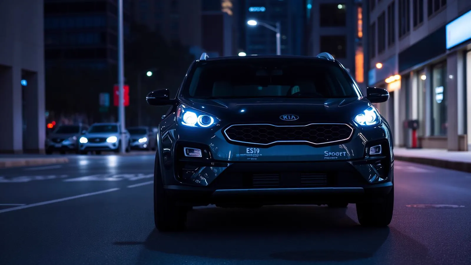 Kia Sportage 2026 em rua urbana à noite
