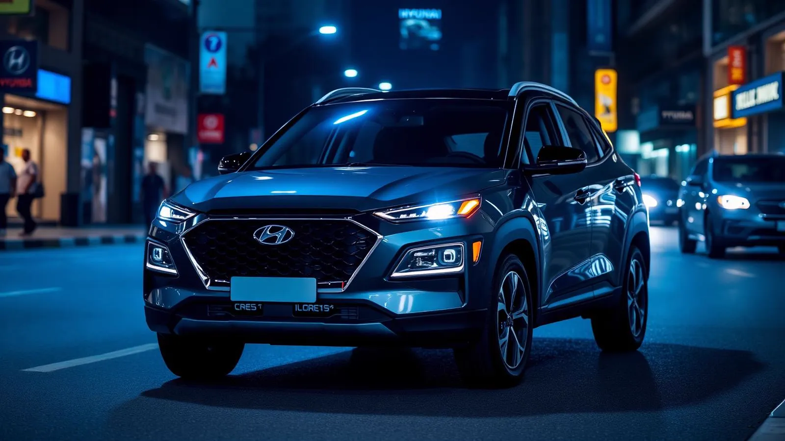 Hyundai Creta 2025 em rua urbana à noite