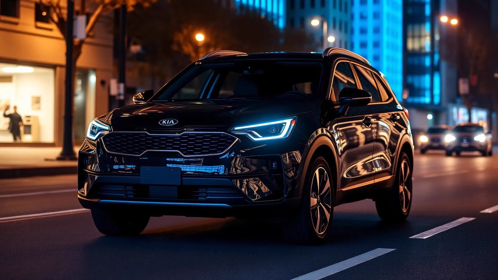 Kia Seltos 2025 em rua urbana à noite